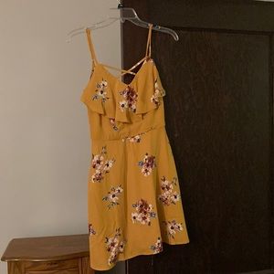 Marigold floral sun dress